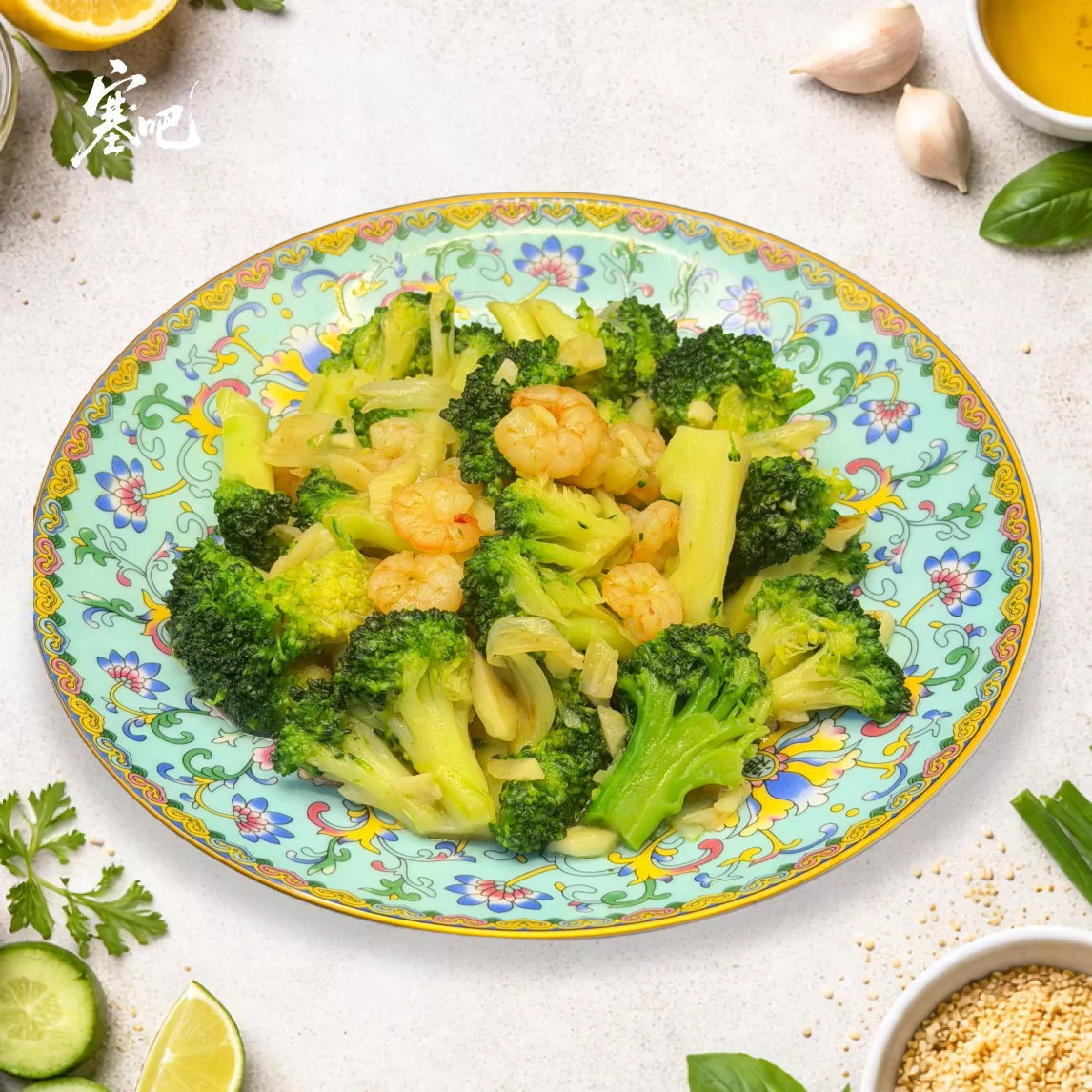 広東風ブロッコリーと海老の炒め